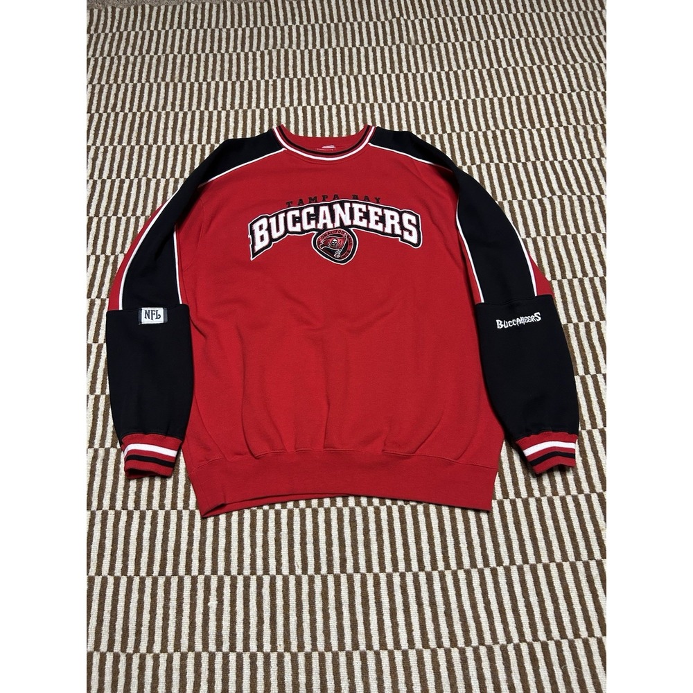 Vintage Tampa Bay Buccaneers NFL Crewneck Sweatshirt Mens XL Red Black Y2K